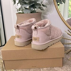 UGG classic ultra mini rose grey size 10